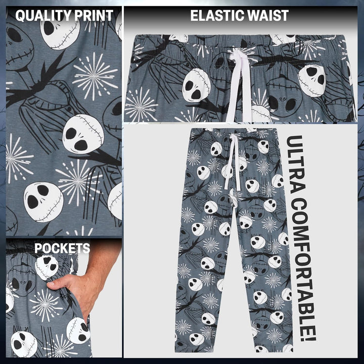 Disney Herren Lang Pyjamahose, Bequeme Loungewear PJs mit Taschen - Geschenke für Ihn XL Mehrfachbuc
