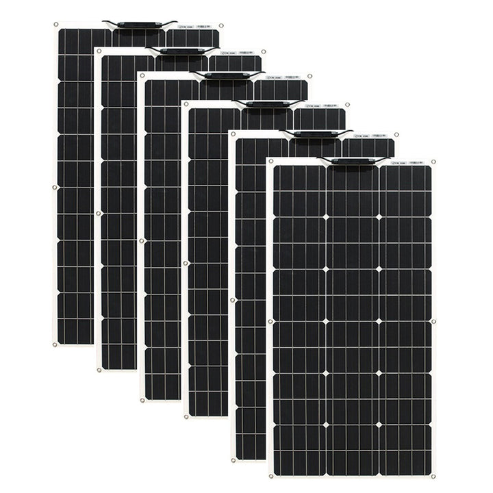 600W Flexibel Solarpanel (6 Stück 100W) 12V Monokristalline Flexible Solarmodul Off-Grid für Marine,
