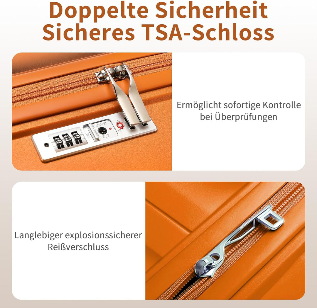 KONO Gross Koffer 75cm Leicht Reisekoffer aus Polypropylen Hartschale Koffer mit 4 Rollen und TSA Sc