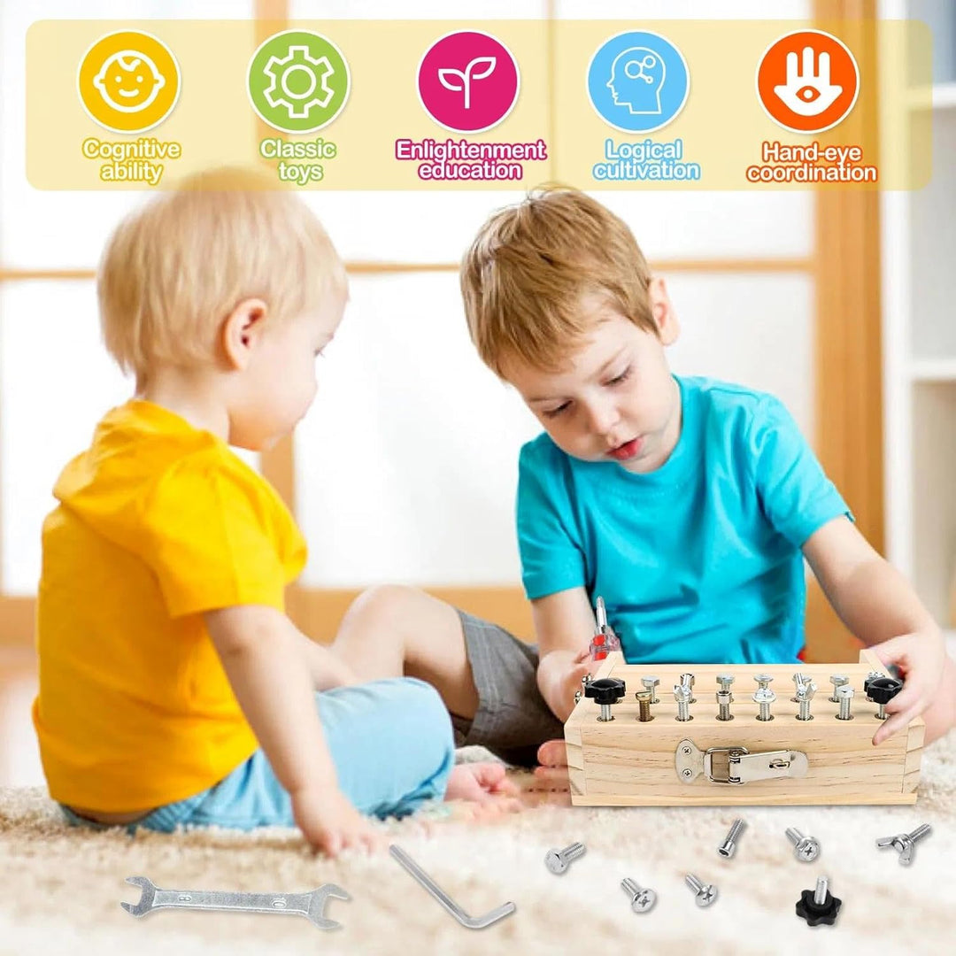 Montessori Schraubendreher Board Set, Holz Schraubbrett, Busy Board Holzspielzeug, Montessori Spielz