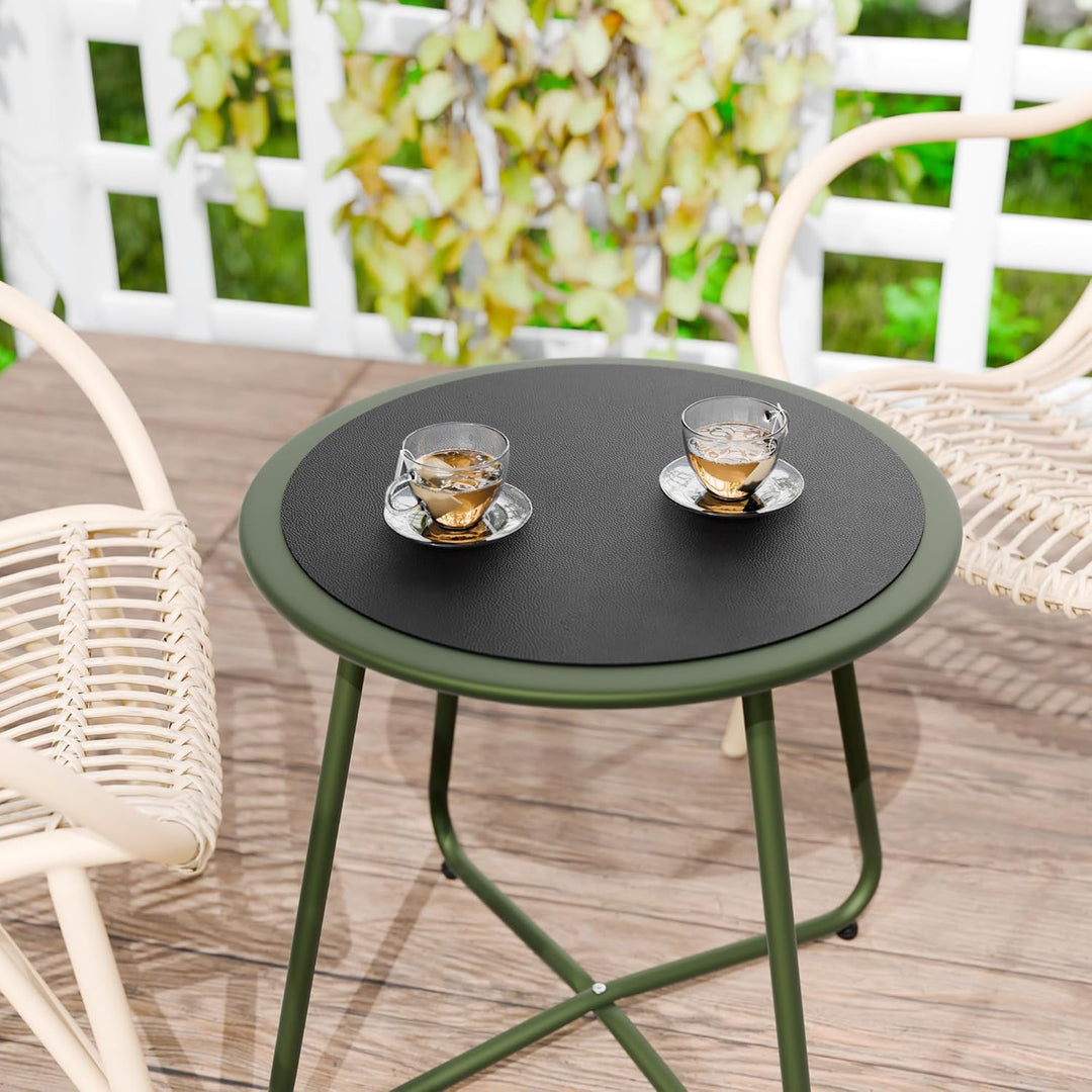 MAIDERN 45cm Runde Leder-Tischdecke mit integrierter Schnittlinie – Perfekt anpassbar für runde Tisc