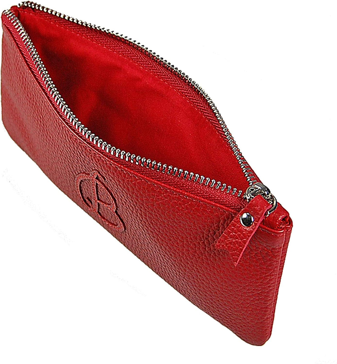 Kosmetiktasche Leder Kosmetiketui Schminktasche Stifteetui Make up Beauty Tasche GoBago (Rot), Rot