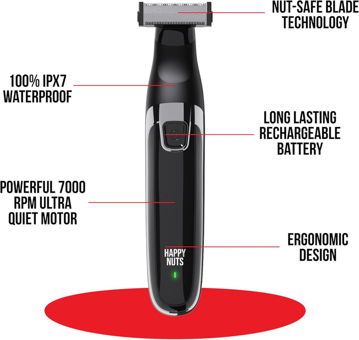 HAPPY NUTS The Ballber™ Electric Body Hair Trimmer for Men - Mens Body Groomer Kit for Privates - IP