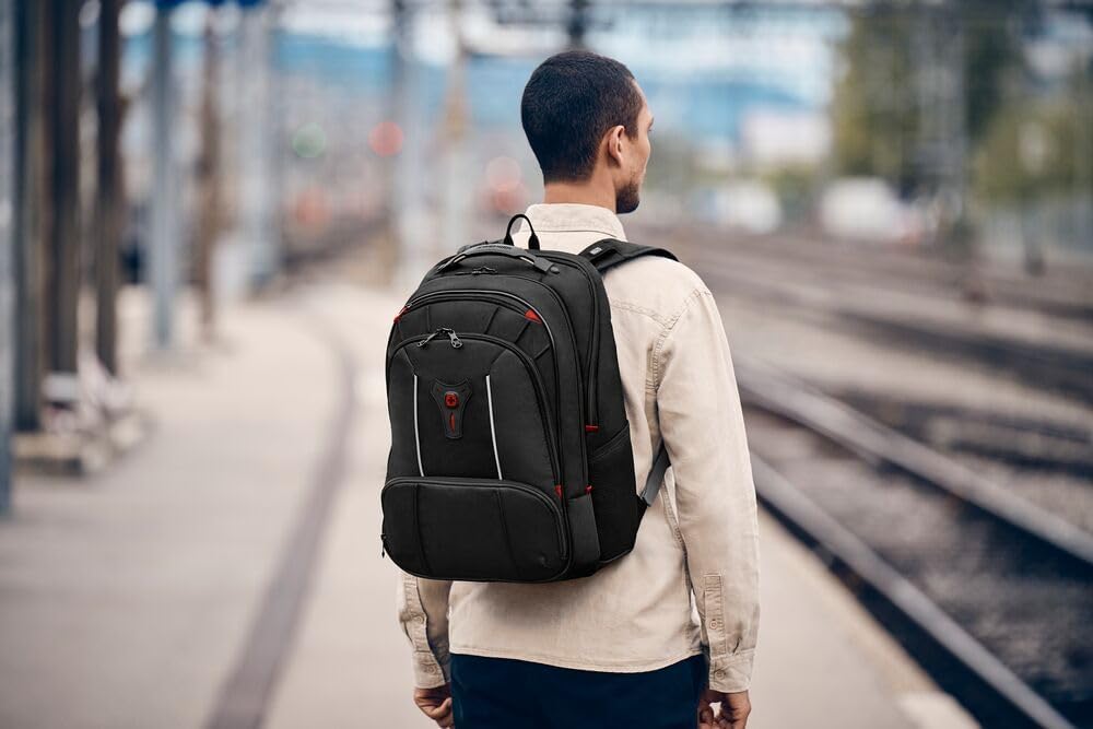 WENGER Carbon Pro Rucksack mit Tablet-Fach, Notebook bis 17 Zoll, Hülle 15.6 Zoll, Tablet bis 10 Zol