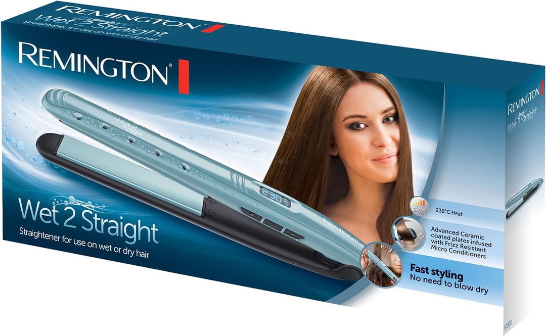 Remington Glätteisen Wet2Straight (für Nass- und Trockenanwendung -zum Trocknen und Glätten der Haar