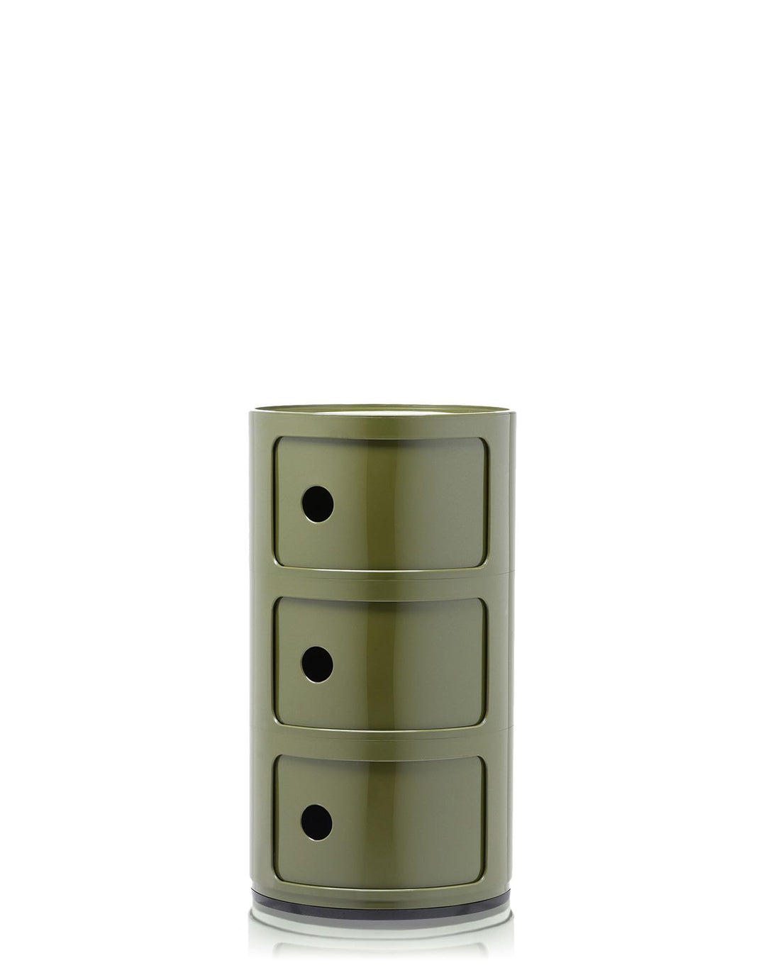 Kartell Componibili, 3 Elements, Grün, Runde Basis 3-fächer Grün, 3-fächer Grün
