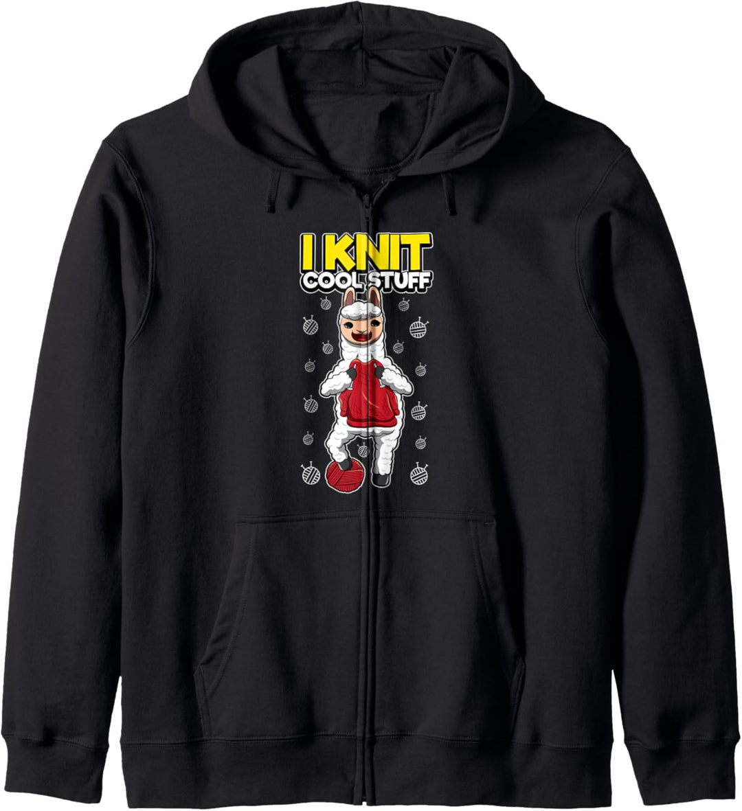 I Knit Cool Stuff - Schaf Wollknäuel Spruch - Stricken Kapuzenjacke
