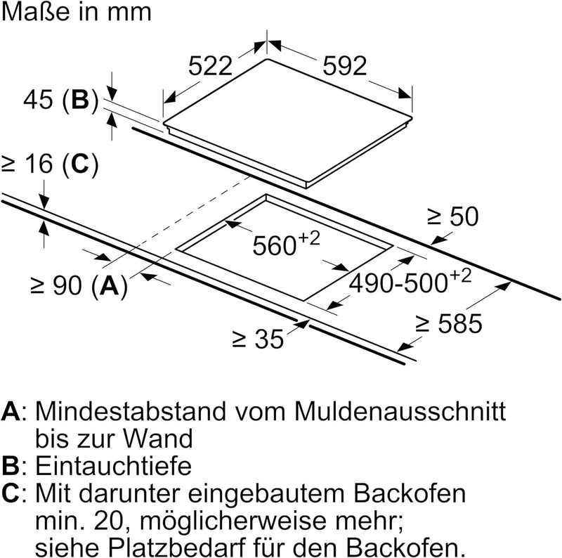 Siemens EQ110KA1B iQ100 Herd-Glaskeramik-Kochfeld-Kombination (herdgesteuert), 59,4 cm breit, Schnel