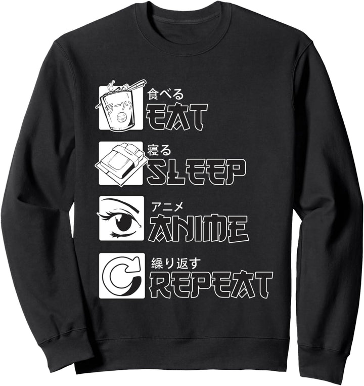 Eat Sleep Anime Repeat Sweatshirt