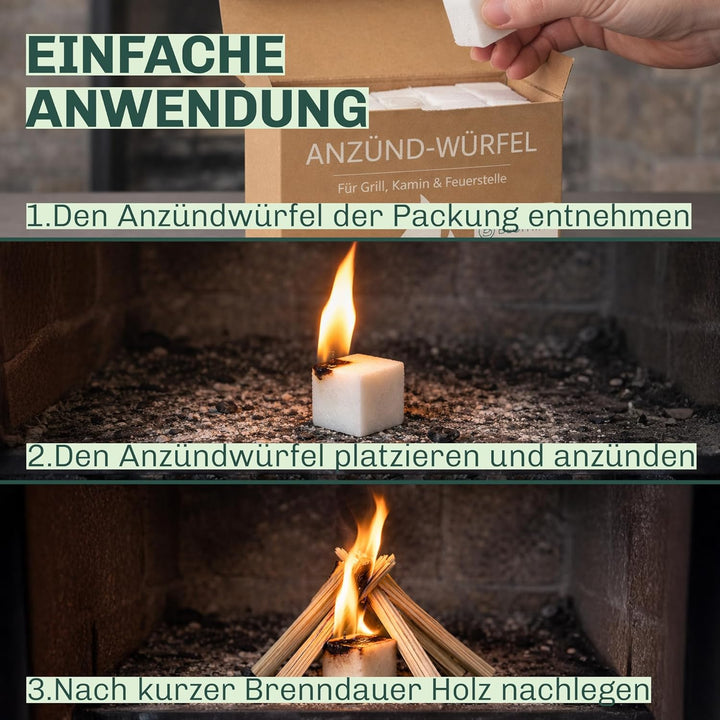 Blumixx Anzündwürfel – Grillanzünder, Kaminanzünder und Kohleanzünder – Perfektes Grill Zubehör für