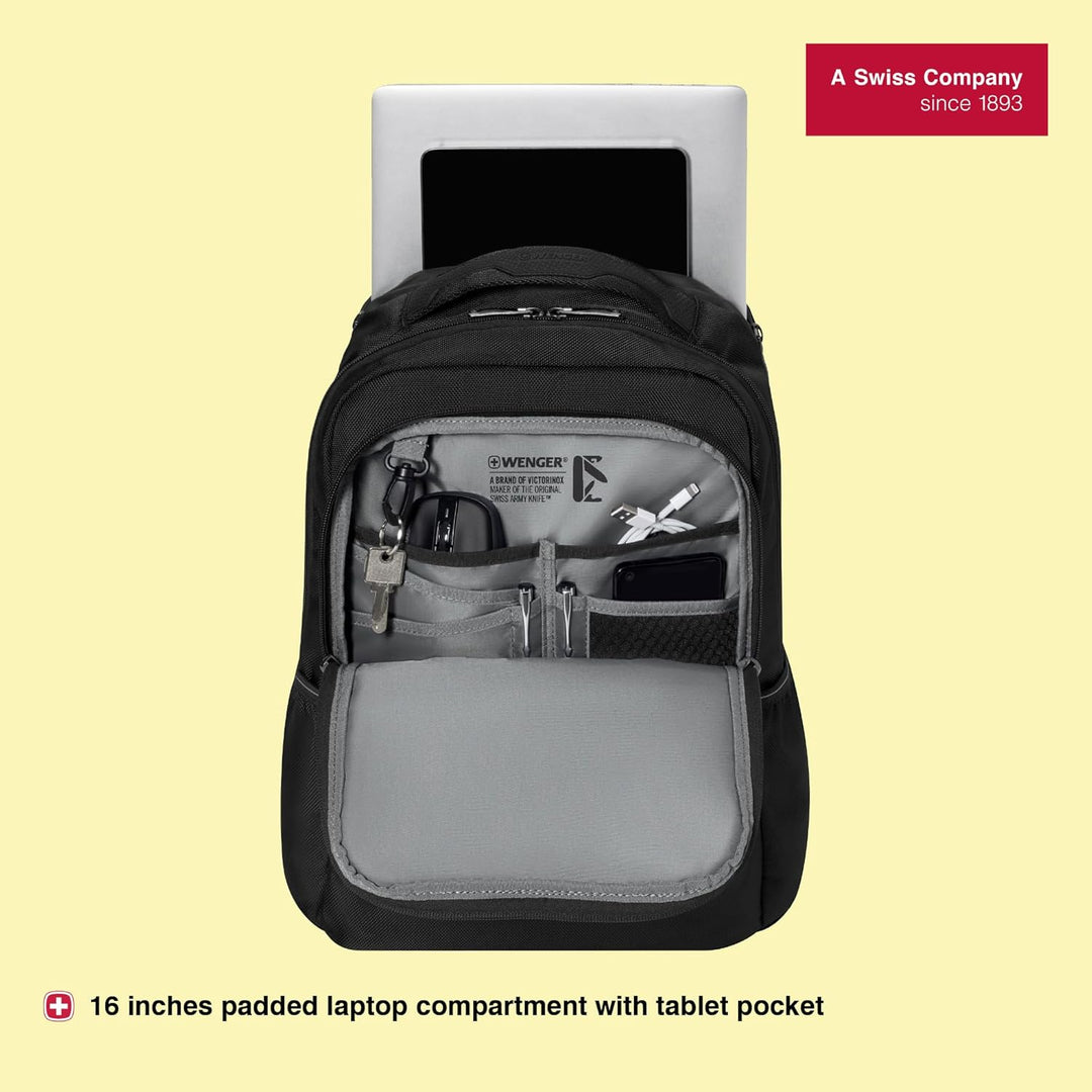 WENGER Laptop-Rucksack mit Tabletfach, Notebook, Tablet bis 10 Zoll, Organizer, Damen Herren, Büro B