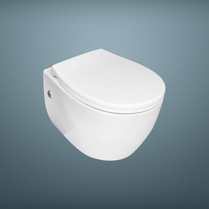 Aqua Bagno WC Sitz mit Absenkautomatik - O Form - Toilettensitz abnehmbar-Universal - weiss - Toilet
