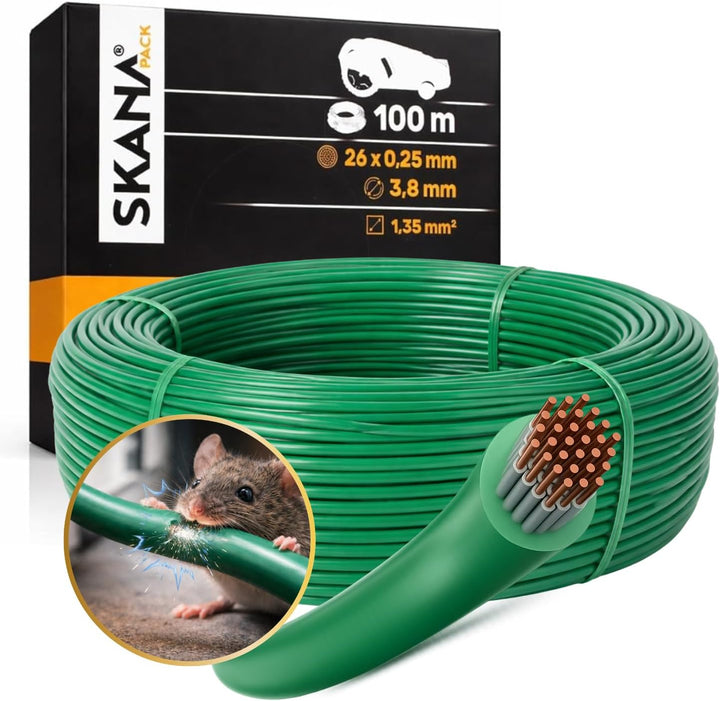 SKANA Pack 100 m Mähroboter Begrenzungskabel bissfest Sicherheitskabel 26x0,25 mm Ø 3,8 Plus 30 Kabe