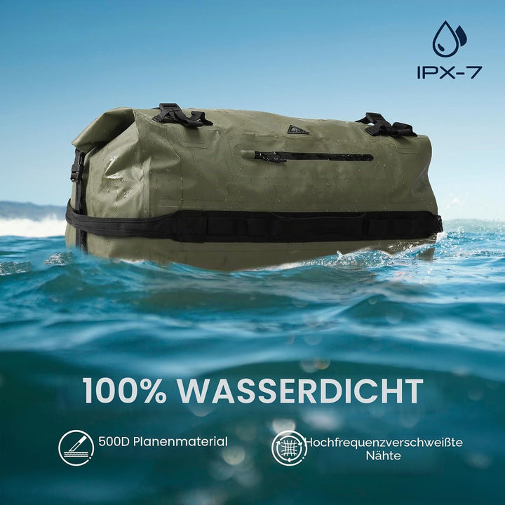 Haimont wasserdichte Sporttasche, 60 l, für Damen und Herren, strapazierfähig, Roll-Top-Trockentasch