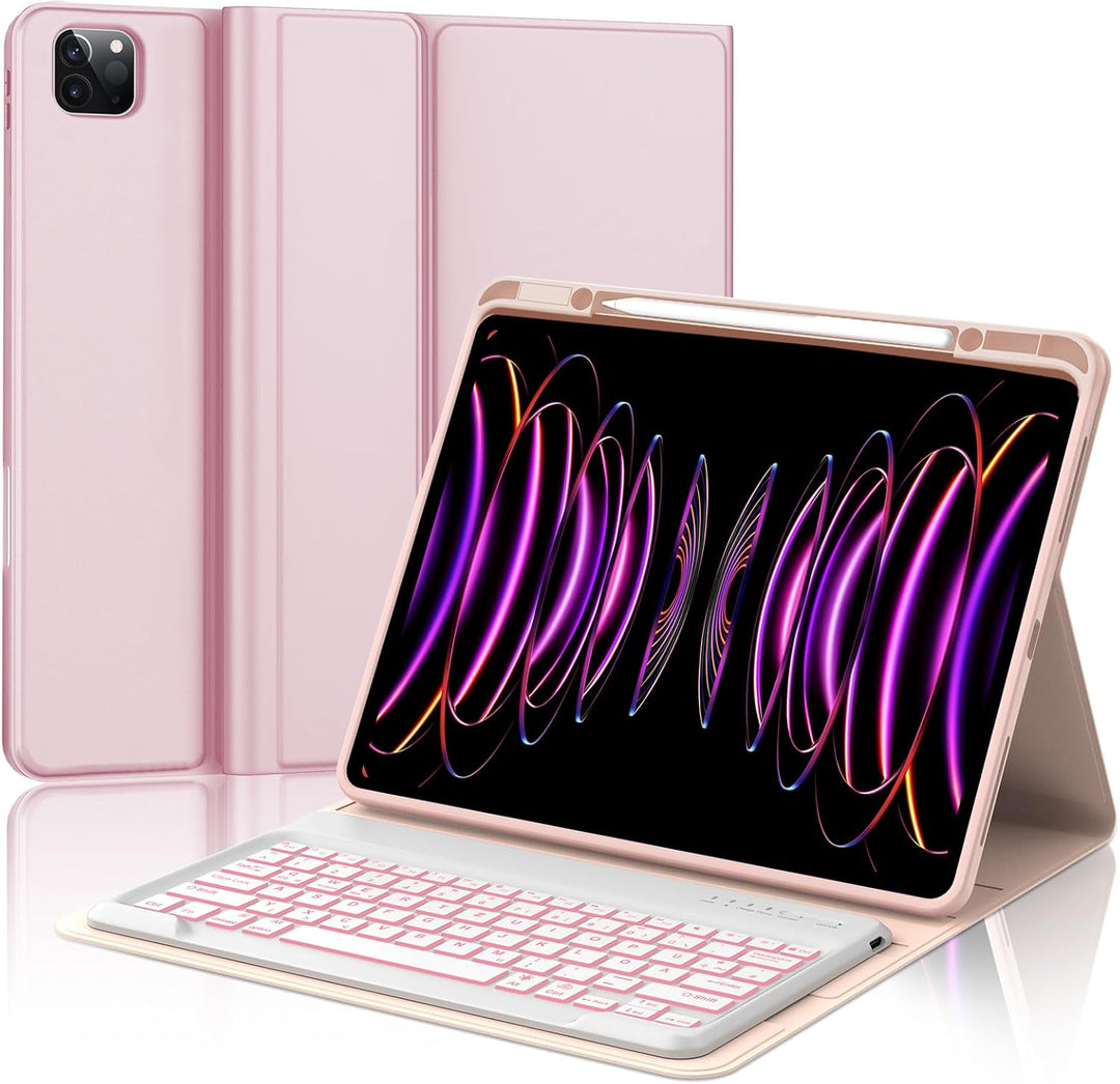 IVEOPPE Tastatur für iPad Pro 12,9 Zoll, Hülle mit Tastatur für ipad Pro 6./5./4./3. Generation, Blu