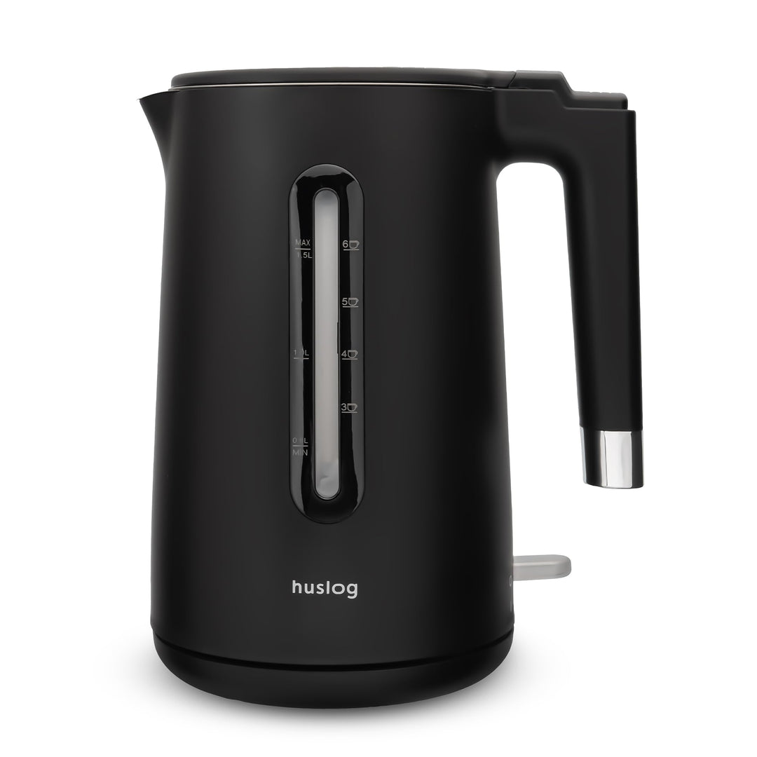 Wasserkocher 1,5L 2200W Double Wall Cool-Touch Edelstahl 304, BPA-frei, mit Wasserstandsanzeige, 360