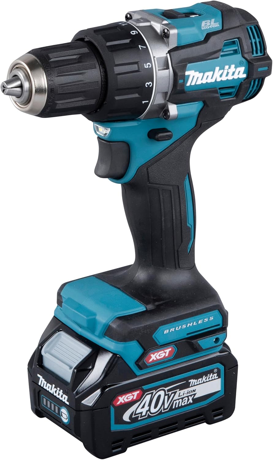 Makita DF002GA202 Akku-Bohrschrauber 40V max. / 2,0 Ah, 2 Akkus + Ladegerät im MAKPAC, Petrol mit 2