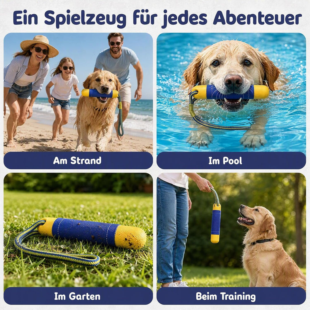 2 Stück Hundespielzeug Schwimmender Hundedummy 22 cm, Wasserspielzeug Hund aus bissfestem EVA mit Ny