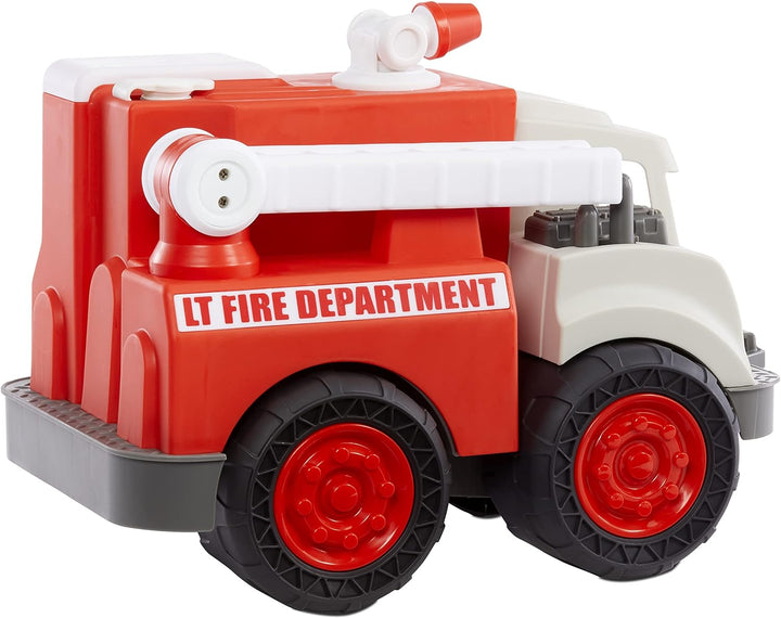 little tikes 655791EUC Dirt Digger Feuerwehrwagen für Kleinkinder-Spritzt Wasser-Ausziehbare, drehba