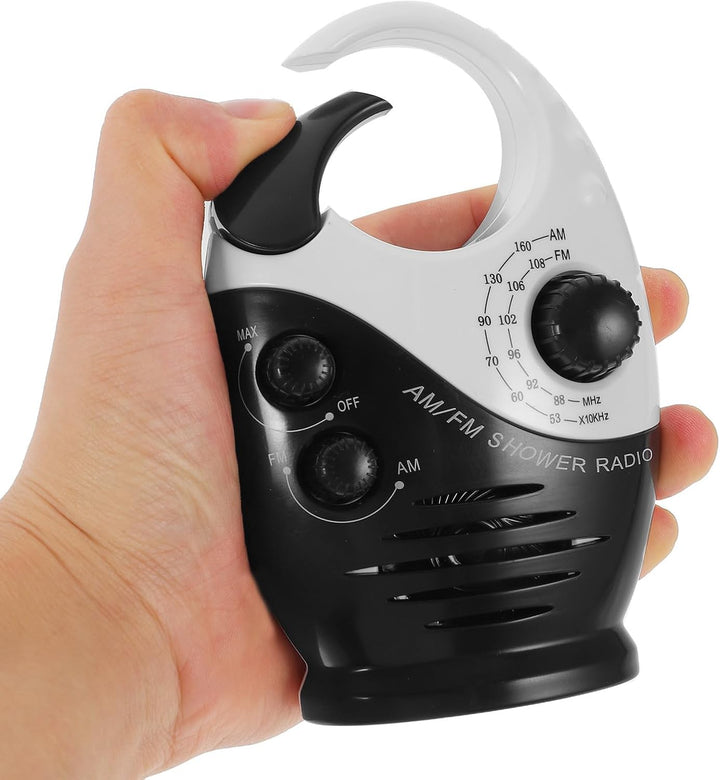 MAGICLULU Kleiner Badezimmerradio mit Tragbarem Abs Gehäuse und Top Griff Einfach zu Bedienen für Du