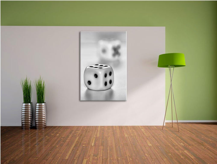 Pixxprint Klassische Würfel als Leinwandbild/Grösse: 100x70 cm/Wandbild/Kunstdruck/fertig bespannt,