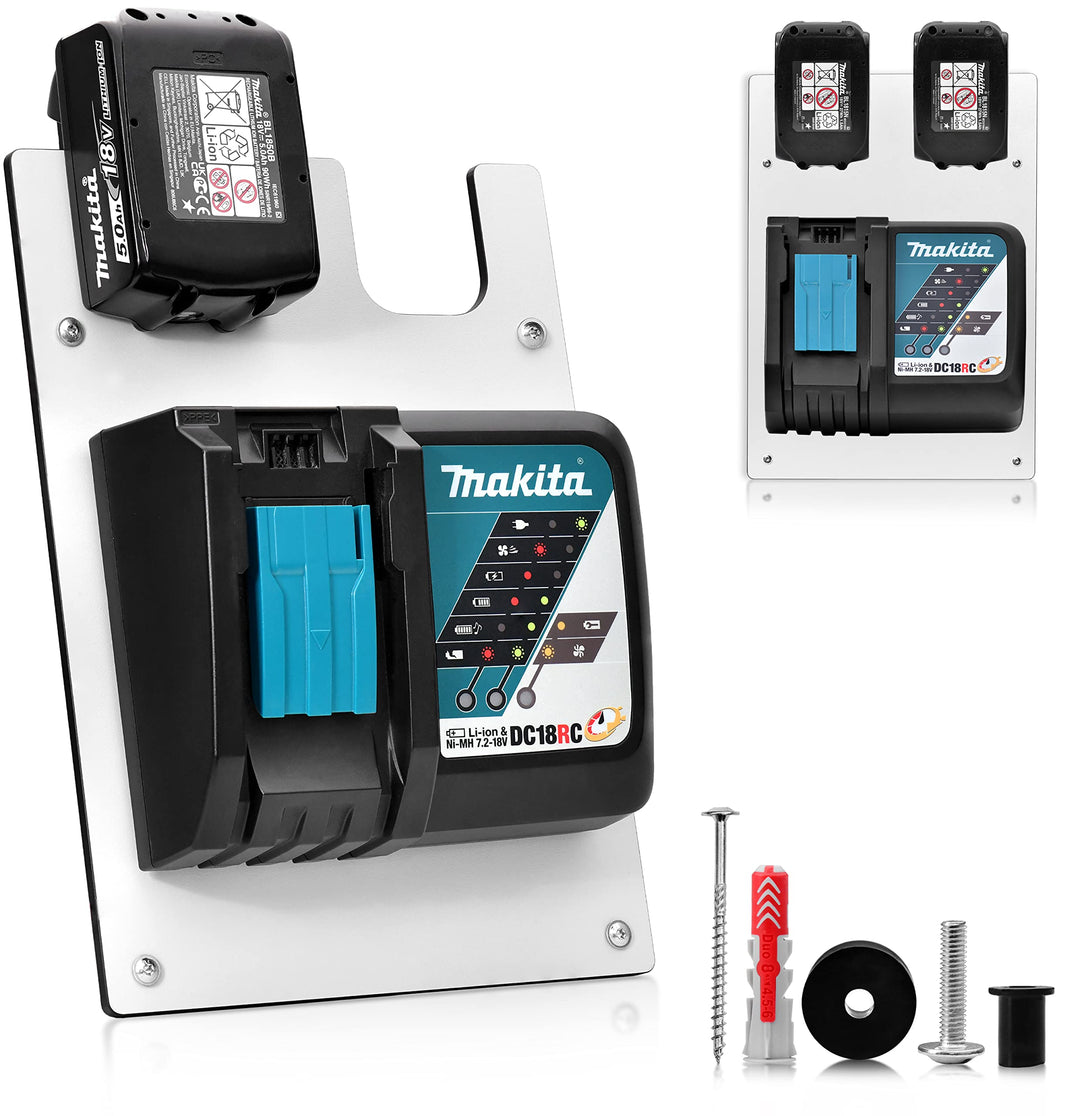 trand Wandhalterung für Makita Akku &amp; Ladegerät I Akkuhalter 18v/14,4v Makita inkl. Montagematerial