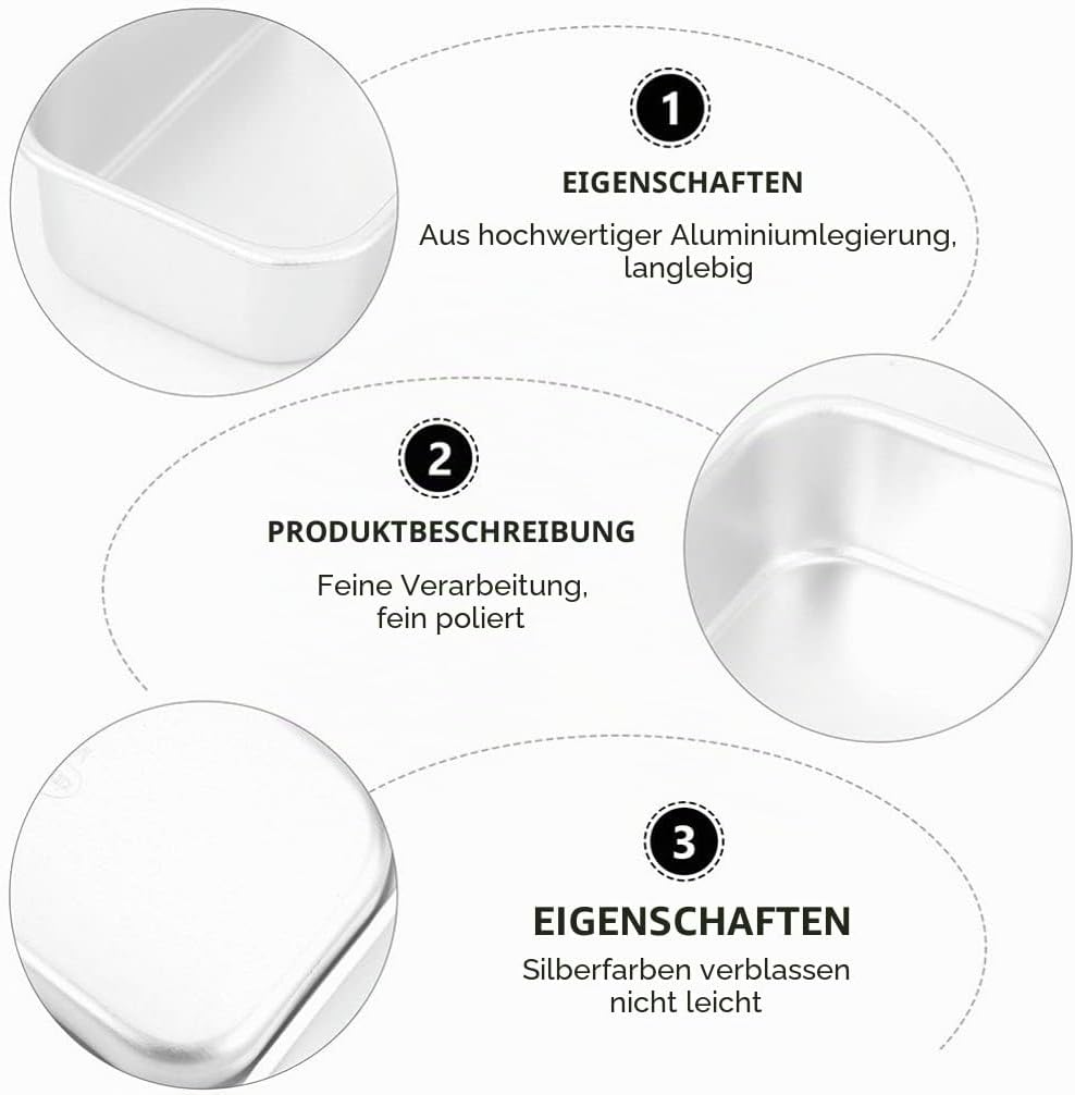 Kichvoe 3 Stück Brotbackform Aluminum Toastform Antihaft Brot Kuchenform Backform Laib Backformen zu