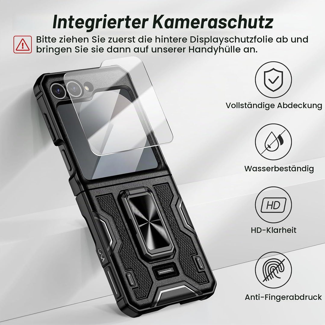 Doeshine Samsung Galaxy Z Flip 6/7 FE Hülle [Not für Flip 7] mit Ständer &amp; Kameraschutz, Ganzkörper