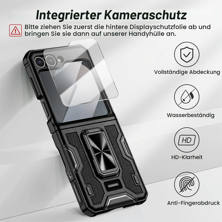 Doeshine Samsung Galaxy Z Flip 6/7 FE Hülle [Not für Flip 7] mit Ständer &amp; Kameraschutz, Ganzkörper