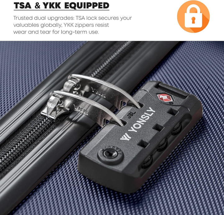 Premium Reisekoffer TSA-Schloss,YKK-Reissverschluss Hartschalen-Koffer Trolley Kabinenkoffer Rollkof
