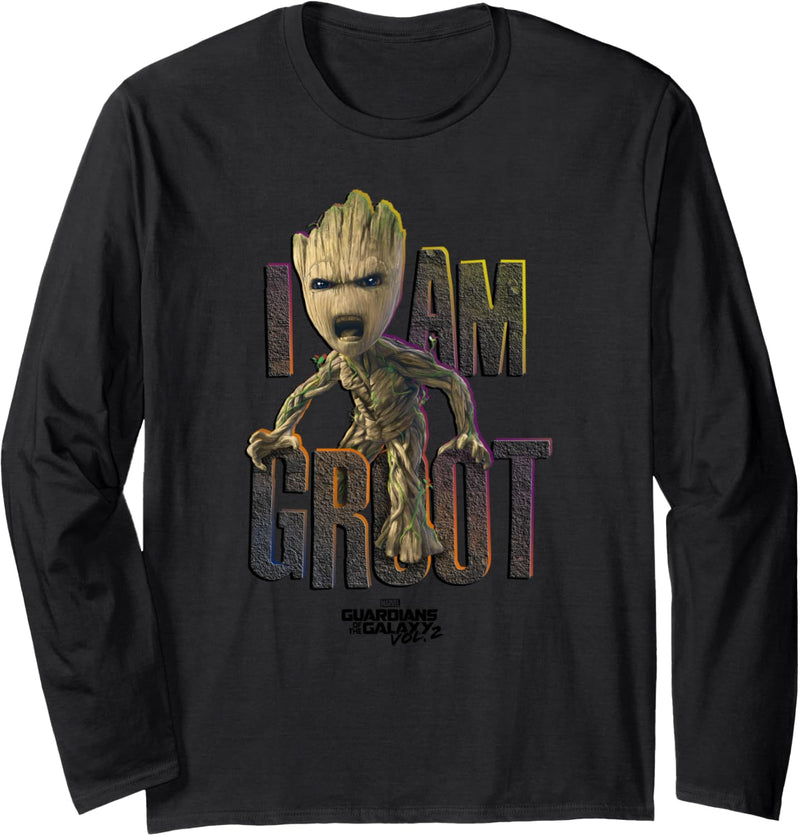 Marvel Guardians Vol.2 I AM GROOT Cute Angry Langarmshirt