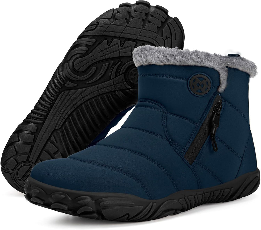 Barfussschuhe Herren Gefüttert Winterschuhe Damen Warm Winterstiefel Winter rutschfeste Breite Zehen