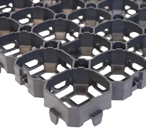 10 Stück ViD® Rasengitter/Rasenwaben 60x40x4 cm, schwarz | Paddockplatten/Rasengitterplatten/Bodenwa
