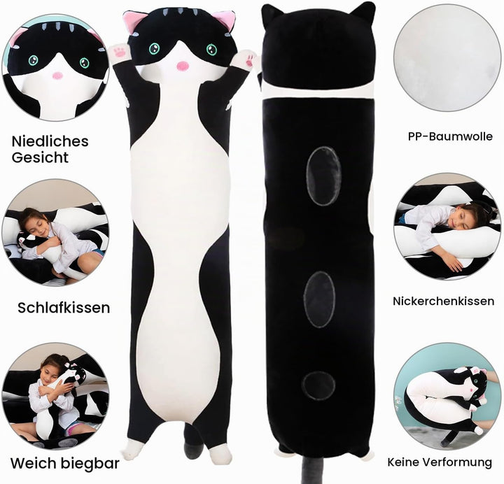 Kekeso Stofftiere Katzen Kissen Lange Kätzchen Süsse Plüschtier Katze Kuscheltier Kawaii Plüsch Sofa