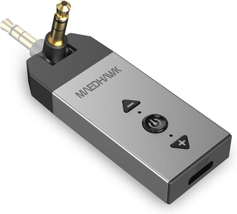 MaedHawk Bluetooth Aux Adapter, Aux auf Bluetooth 5.2 Empfänger mit Drehbarer 3.5 mm Audiobuchse für