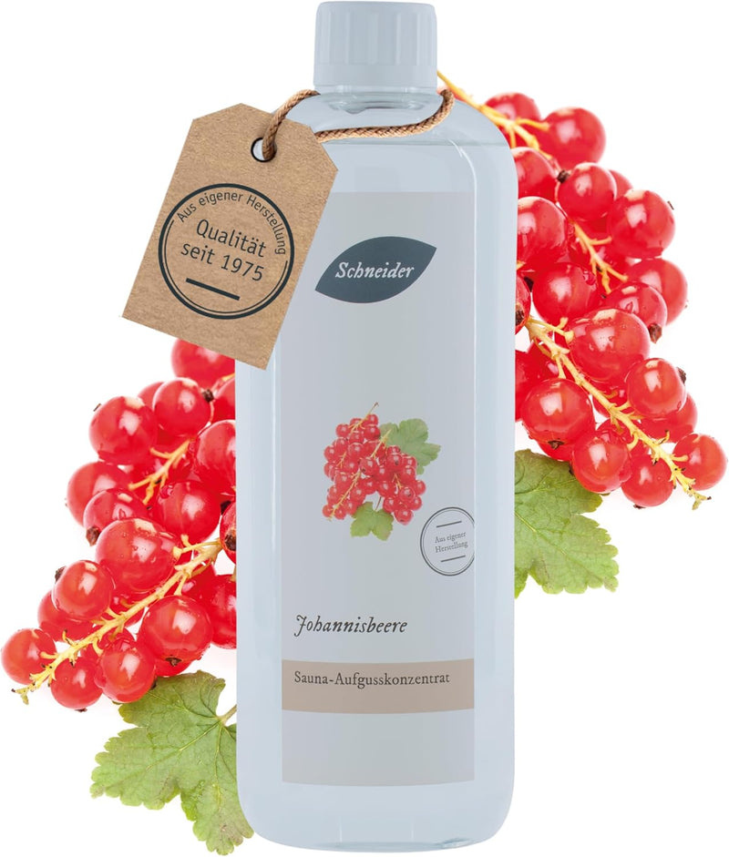 Saunabedarf Schneider - Aufgusskonzentrat Johannisbeere - süsslich-frischer Saunaaufguss - 250ml Inh