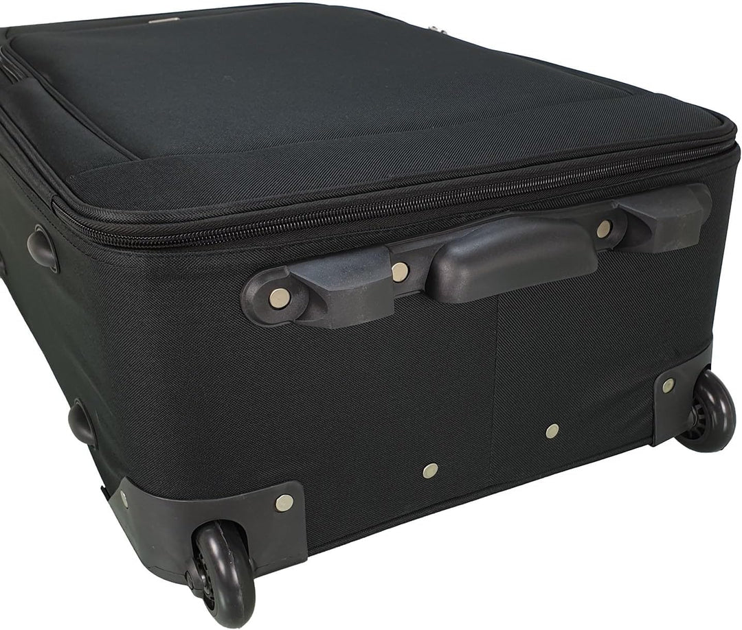 Stoffkoffer Trolley Reisekoffer Inline Rollen (Handgepäck-Mittel-Gross-Sehr Gross) (Schwarz, Sehr gr