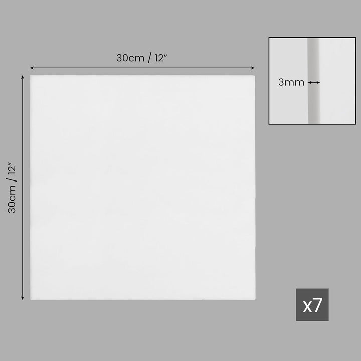 Belle Vous 7 Stk Blanko Leinwände – 30 x 30 cm – Bespannter Rahmen, Keilrahmen Leinwand Set für Küns