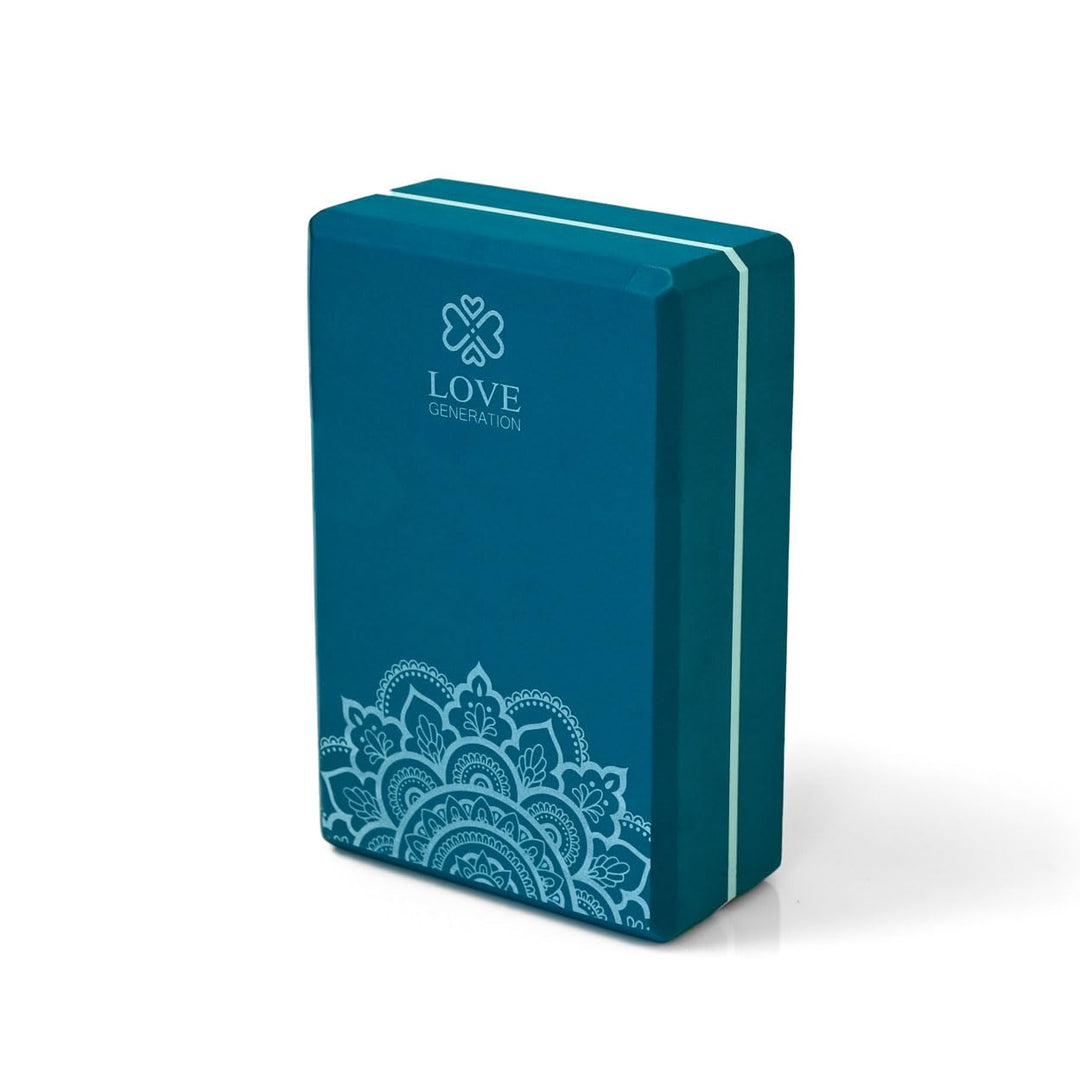 Love Generation - Yoga Block - High Density Eva - für Yoga, Fitness, Pilates und Stretching (Blau)