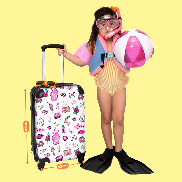 NoBoringSuitcases.com® Kindertrolley Mädchen Reisekoffer mit Rollen Carry on Luggage Koffer Kinder -