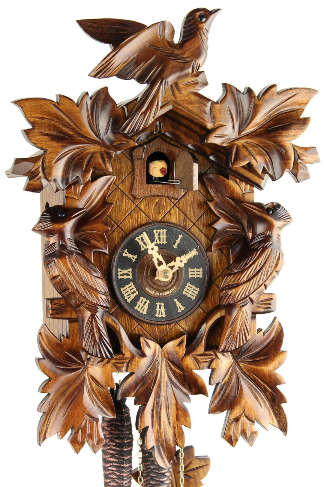 Eble Kuckucksuhr Original Schwarzwälder Kuckuckuhr Echtholz mechanisches 1-Tag Laufwerk VDS Zertifik