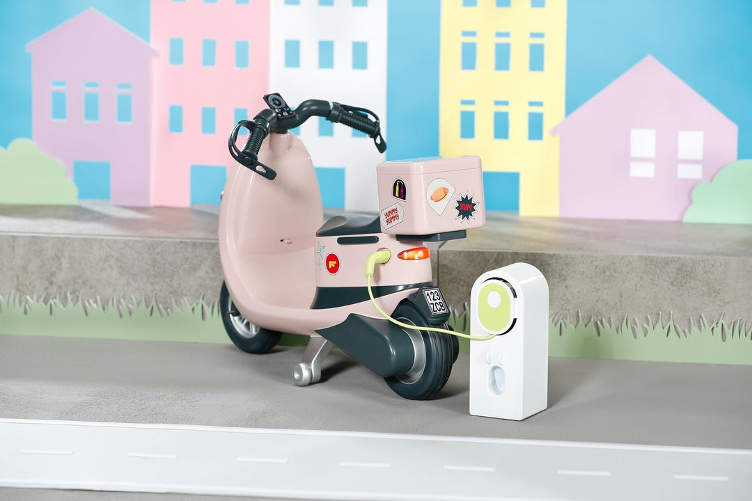BABY born E-Scooter, Ferngesteuerter Roller mit Ladestation zum Aufladen Spielen, für 43cm Puppen, 8