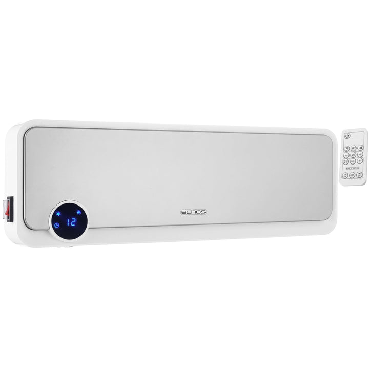 Echos Wand Heizlüfter | 12h Timer | 2000 Watt | Energiesparend | Fernbedienung | Keramisches Heizele