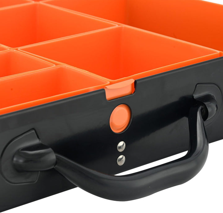 ALUBOX Sortimentsbox Kleinteilekoffer Stahlblech pulverbeschichtet mit 12 Einsatzkästen - 33,5 x 23