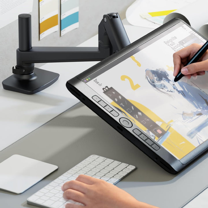 ONKRON Monitor Tischhalterung für 17-38 Zoll Bildschirme bis zu 11 kg, PC Monitor Halterung 1 Monito