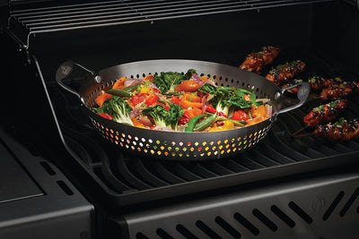 Napoleon Perforierter Edelstahl-Grill-Wok, Grillzubehör, Premium-Edelstahl, perforiertes Design ermö