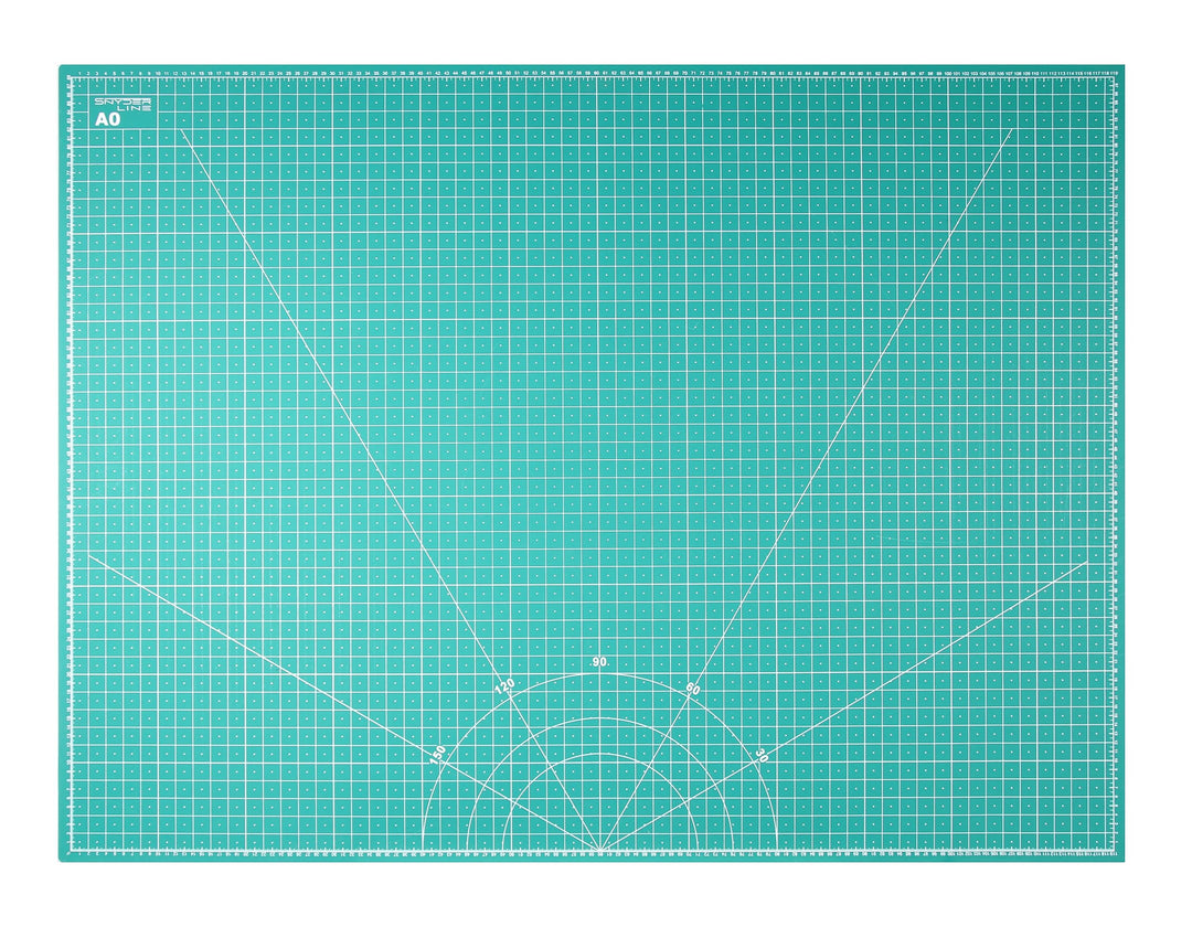 Schneidematte A0, 90x120cm, grün, 5-lagig / 3 mm, selbstheilend | Schneidunterlage beidseitig bedruc