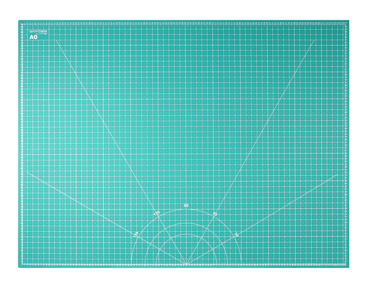 Schneidematte A0, 90x120cm, grün, 5-lagig / 3 mm, selbstheilend | Schneidunterlage beidseitig bedruc