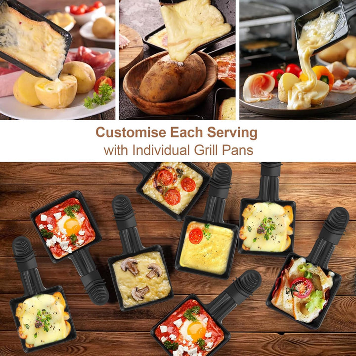 ipow 8 Stück Raclette Pfännchen Ersatz Mini Pfännchen Antihaftbeschichtet viereckig für Raclette mit