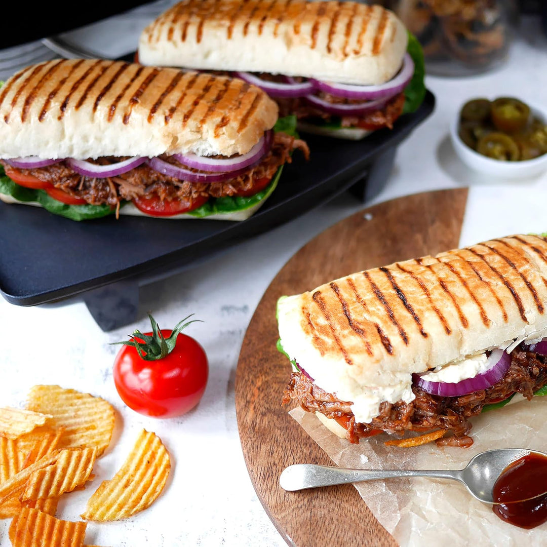 Breville Sandwich/Panini-Toaster | Sandwichmaker im Café-Stil für 3 Scheiben | Edelstahl [VST025X]
